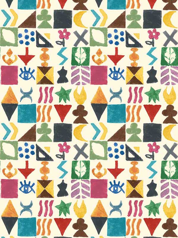 Potato Print fabric in jewel color - pattern number BW45139.1.0 - by G P & J Baker in the Kit Kemp Wallpapers collection