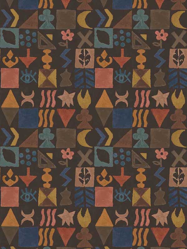 Potato Print fabric in chocolate color - pattern number BW45139.2.0 - by G P & J Baker in the Kit Kemp Wallpapers collection