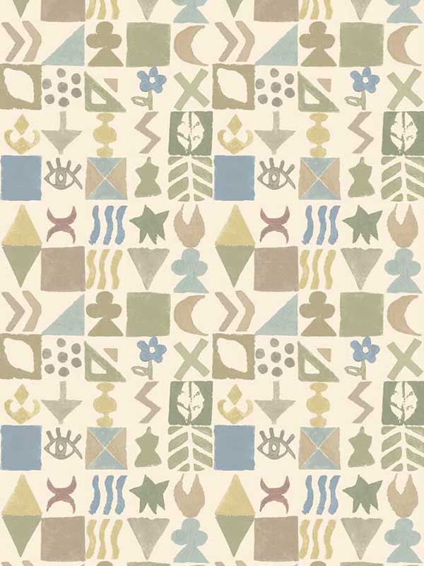Potato Print fabric in sage color - pattern number BW45139.4.0 - by G P & J Baker in the Kit Kemp Wallpapers collection