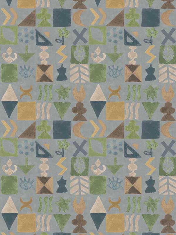 Potato Print fabric in blue color - pattern number BW45139.6.0 - by G P & J Baker in the Kit Kemp Wallpapers collection