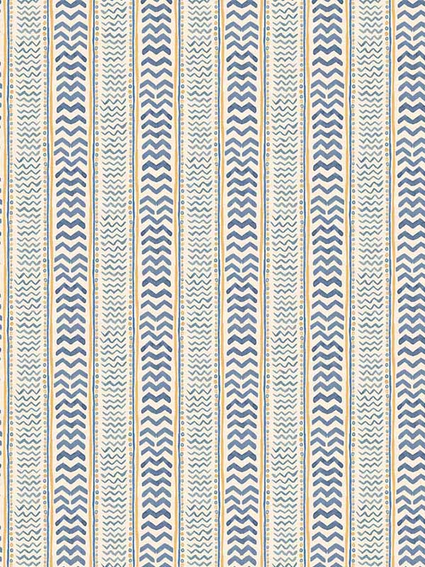 Wriggle Room fabric in blue yellow color - pattern number BW45140.4.0 - by G P & J Baker in the Kit Kemp Wallpapers collection