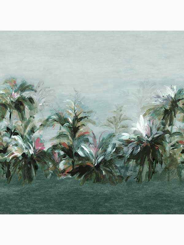 Alberi wallpaper in teal fuch banner color - pattern number W0176/02.CAC.0 - by Clarke and Clarke in the Vivido collection