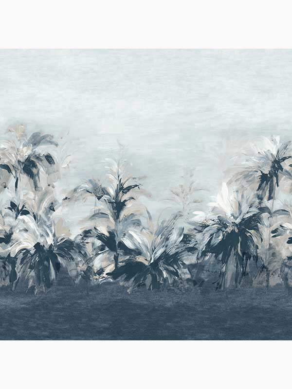Alberi wallpaper in midnight linen banner color - pattern number W0176/01.CAC.0 - by Clarke and Clarke in the Vivido collection