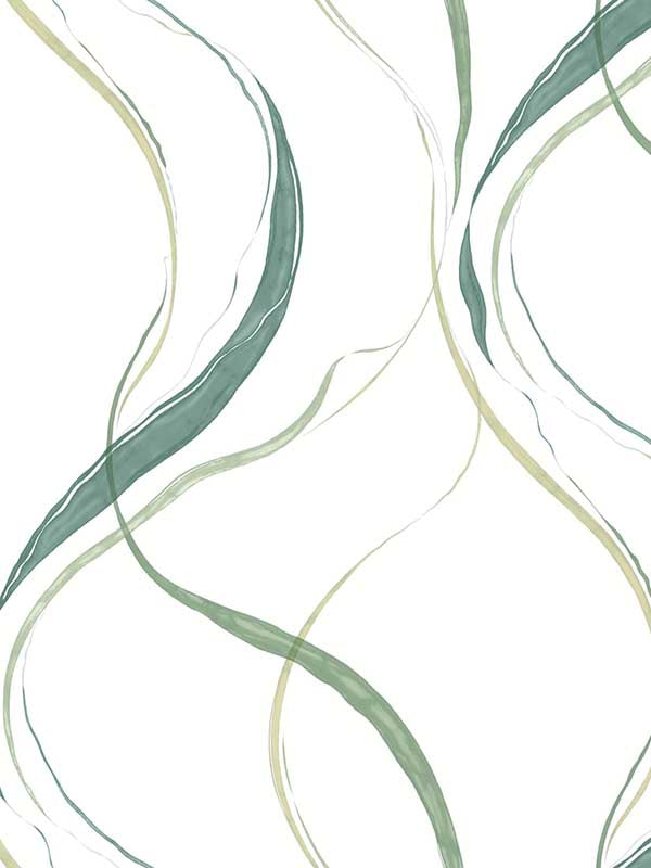 Ink Flow wallpaper in green color - pattern number FM1095 - by York in the Formations collection