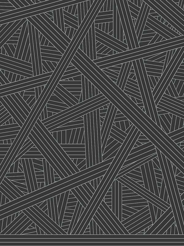 Nastri wallpaper in black color - pattern number MI10564 - by York in the Missoni Home 05 collection