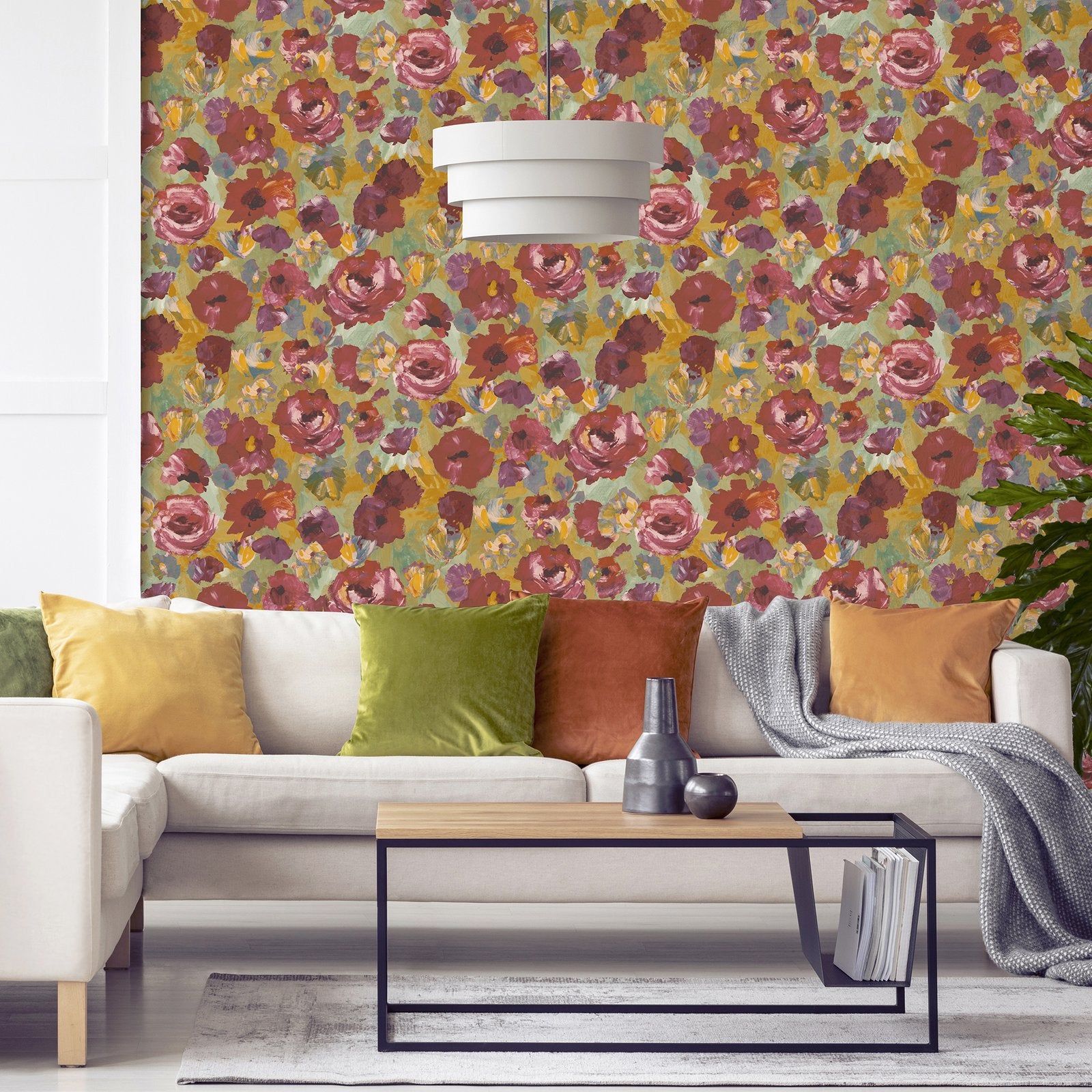 Paeonia wallpaper in red color - pattern number GH26902-23 - by Galerie in the Julie Feels Home collection