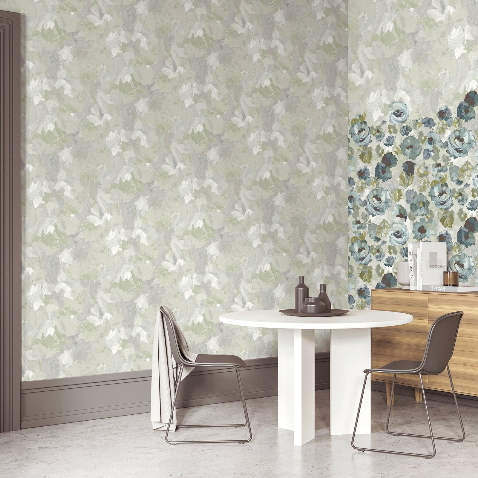 Paeonia Plain wallpaper in green color - pattern number GH26907-23 - by Galerie in the Julie Feels Home collection