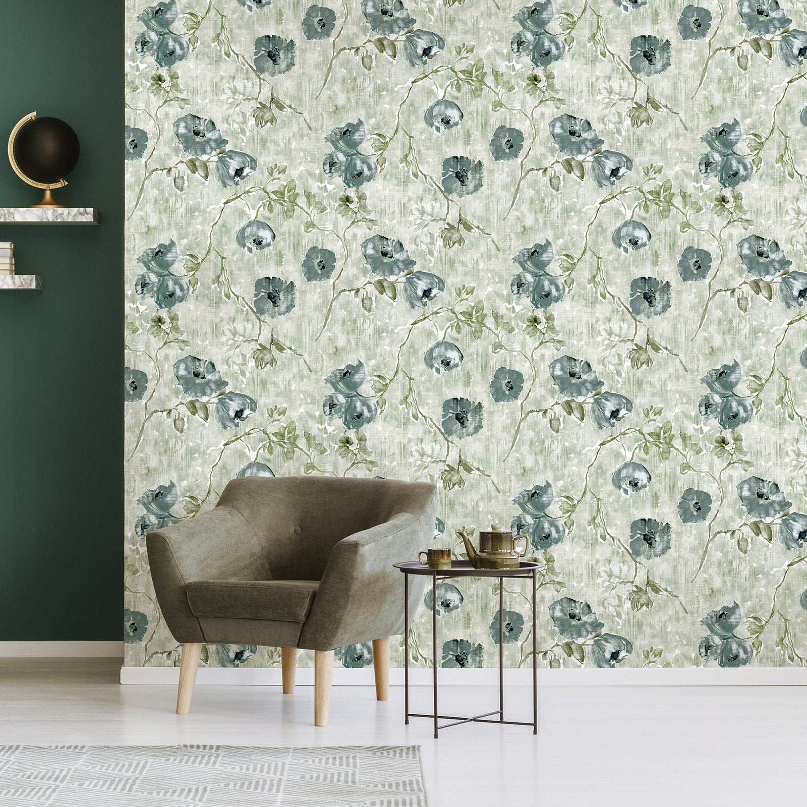 Petunia wallpaper in green color - pattern number GH26917-23 - by Galerie in the Julie Feels Home collection