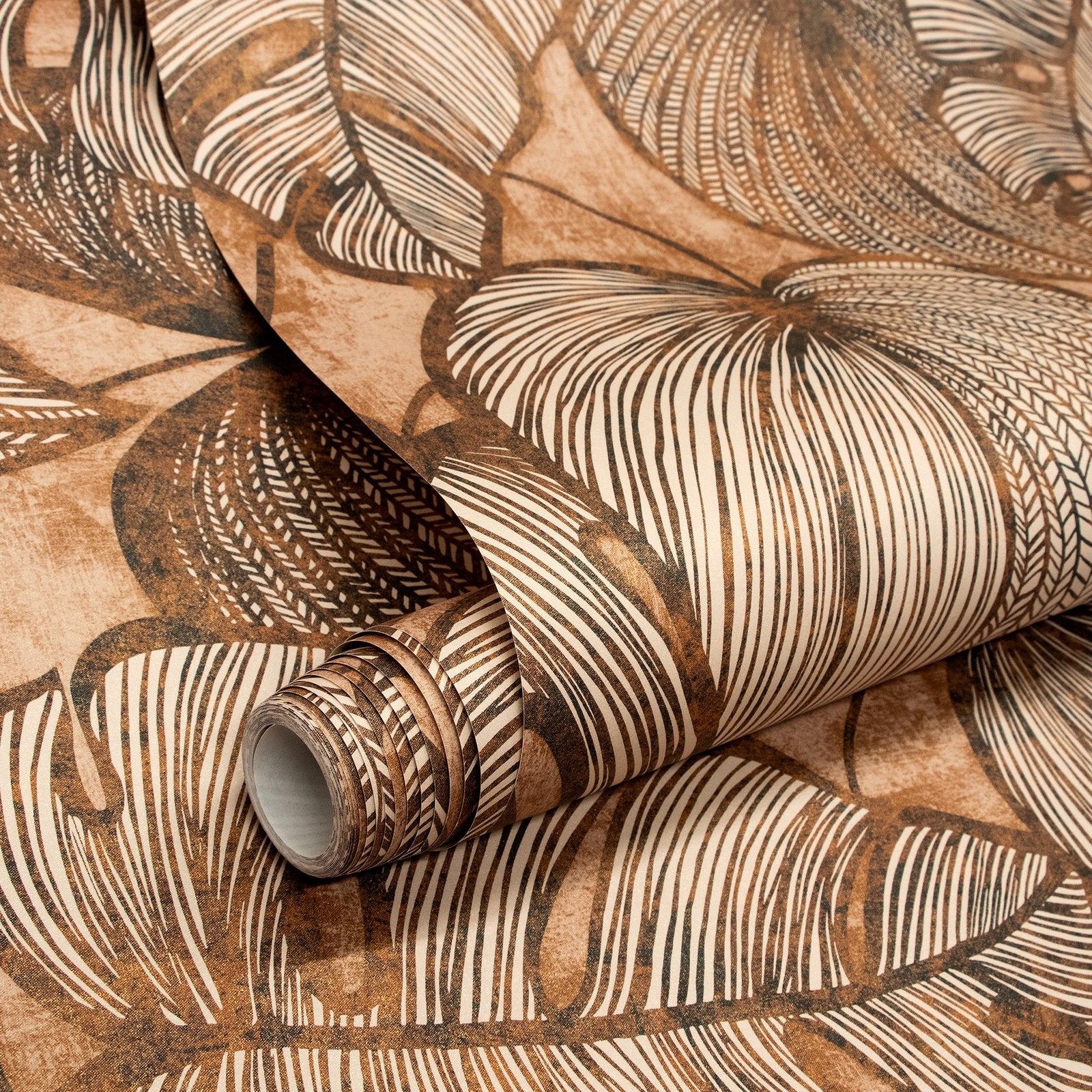 Monstera wallpaper in orange color - pattern number GH26936-23 - by Galerie in the Julie Feels Home collection