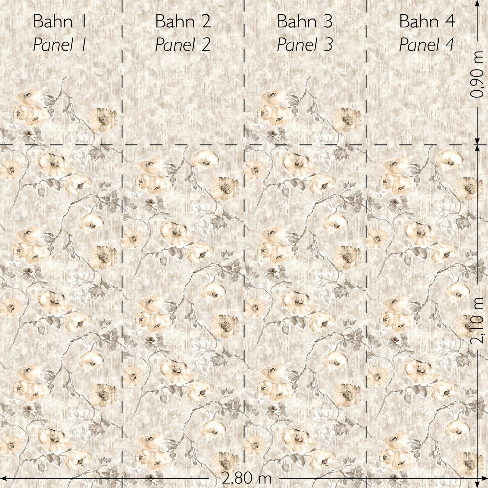 Petunia Twinwall mural in silver grey color - pattern number GH26964-23 - by Galerie in the Julie Feels Home collection
