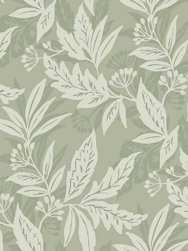 Anita Woodland Floral wallpaper in sage color - pattern number 4155-27326 - by A Street Prints in the Drew and Jonathan Home Fourth Edition collection