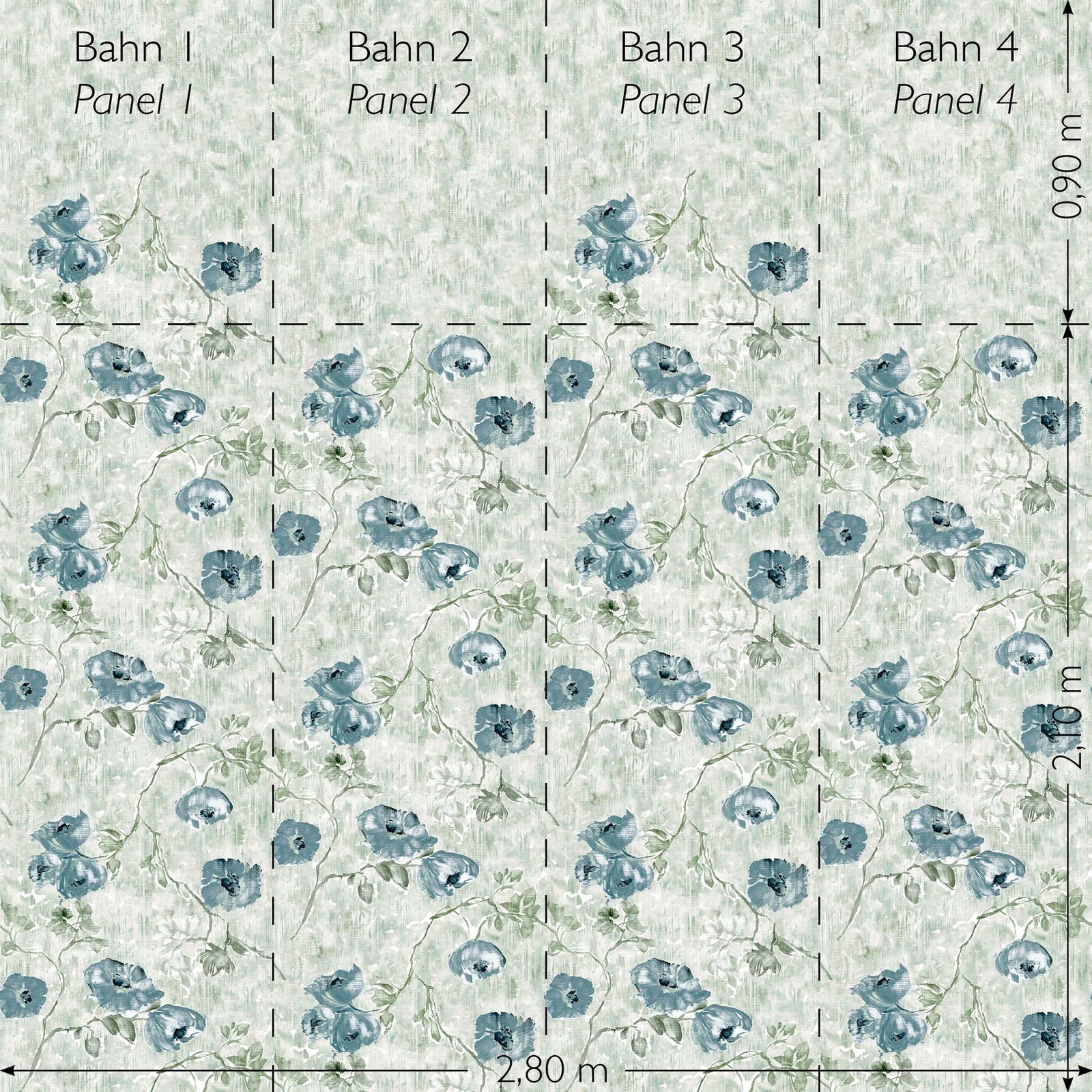 Petunia Twinwall mural in green color - pattern number GH26965-23 - by Galerie in the Julie Feels Home collection