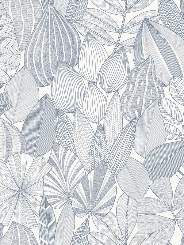 Mathias Botanical wallpaper in blue color - pattern number 4155-72812 - by A Street Prints in the Drew and Jonathan Home Fourth Edition collection