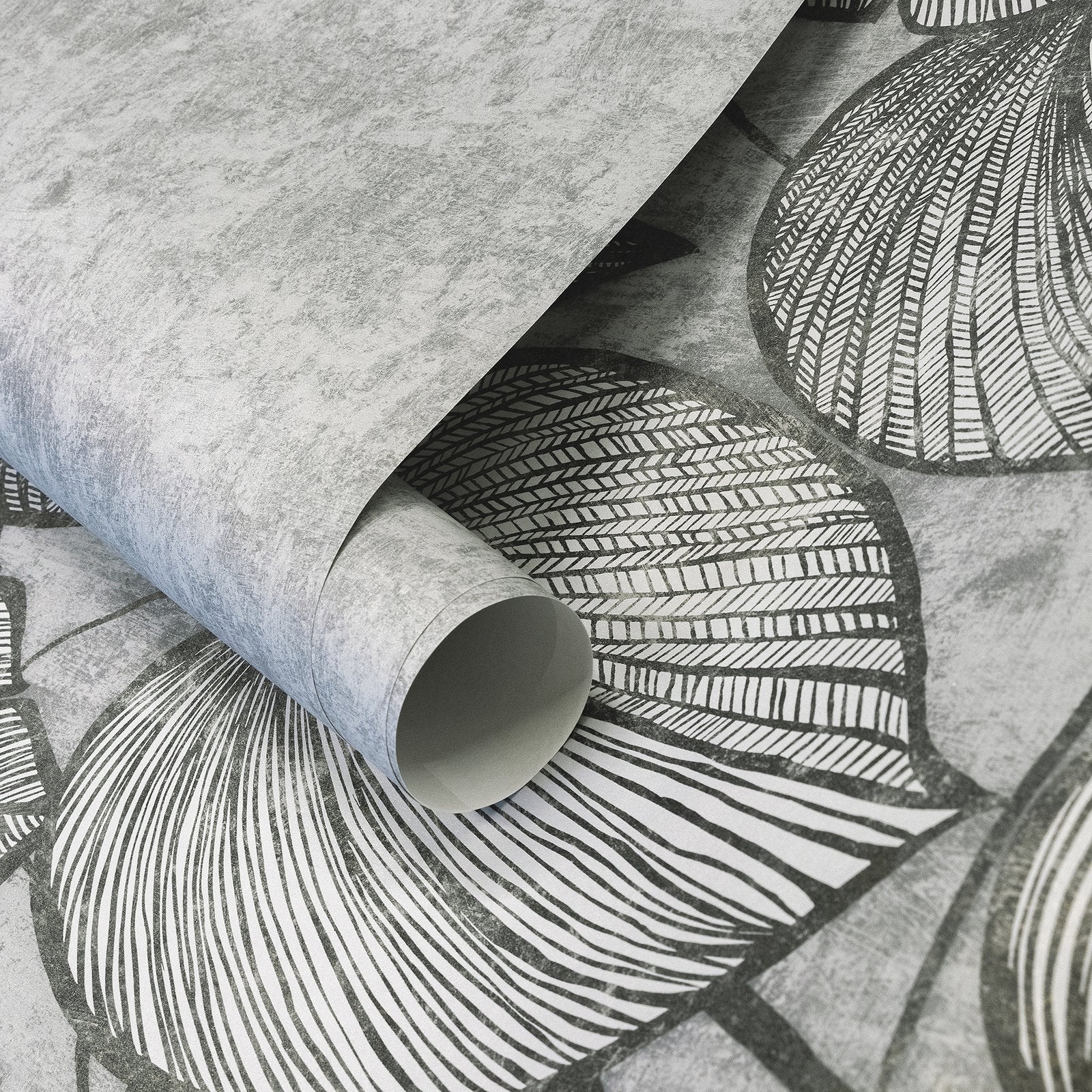 Monstera Twinwall mural in silver grey color - pattern number GH26977-23 - by Galerie in the Julie Feels Home collection