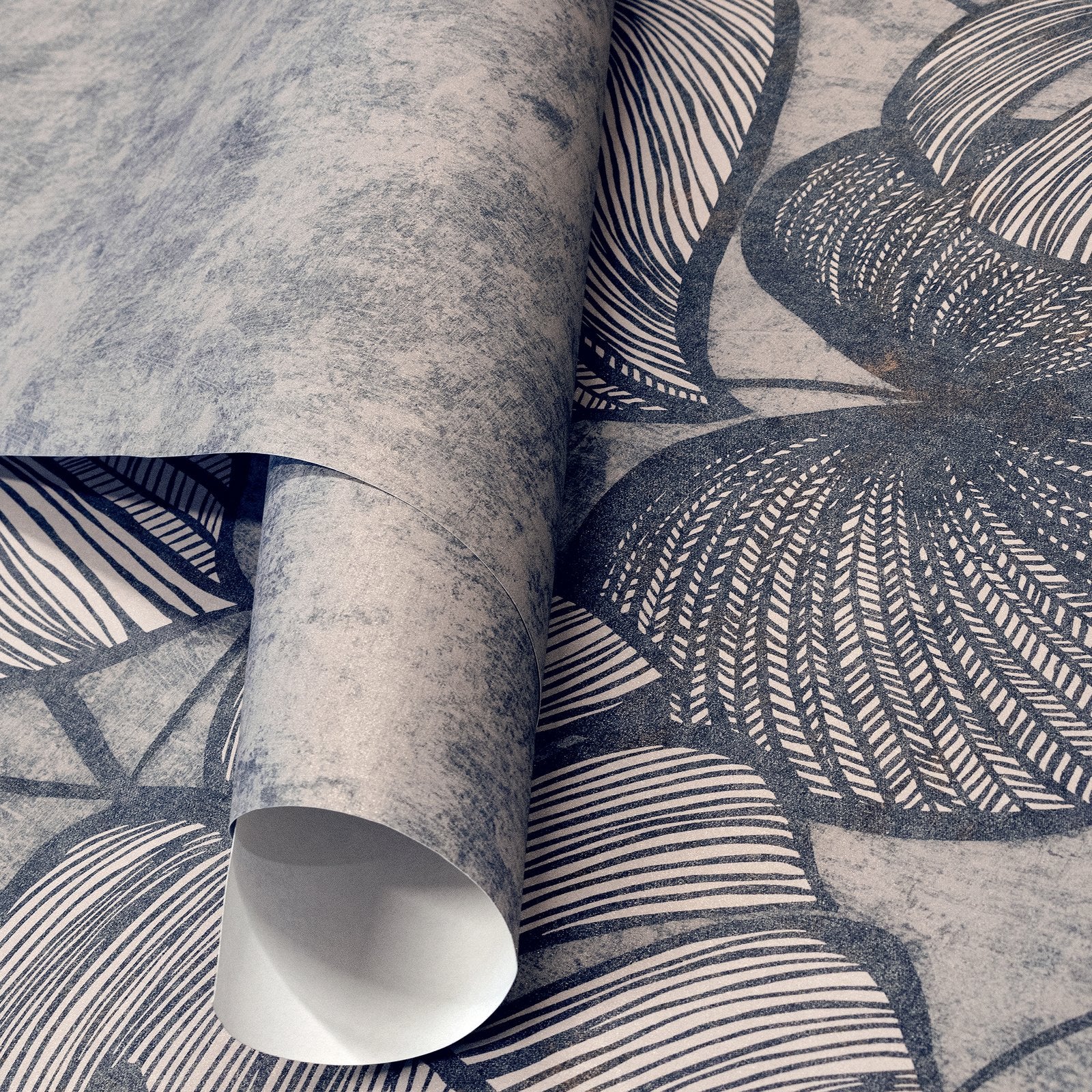 Monstera Twinwall mural in blue color - pattern number GH26980-23 - by Galerie in the Julie Feels Home collection