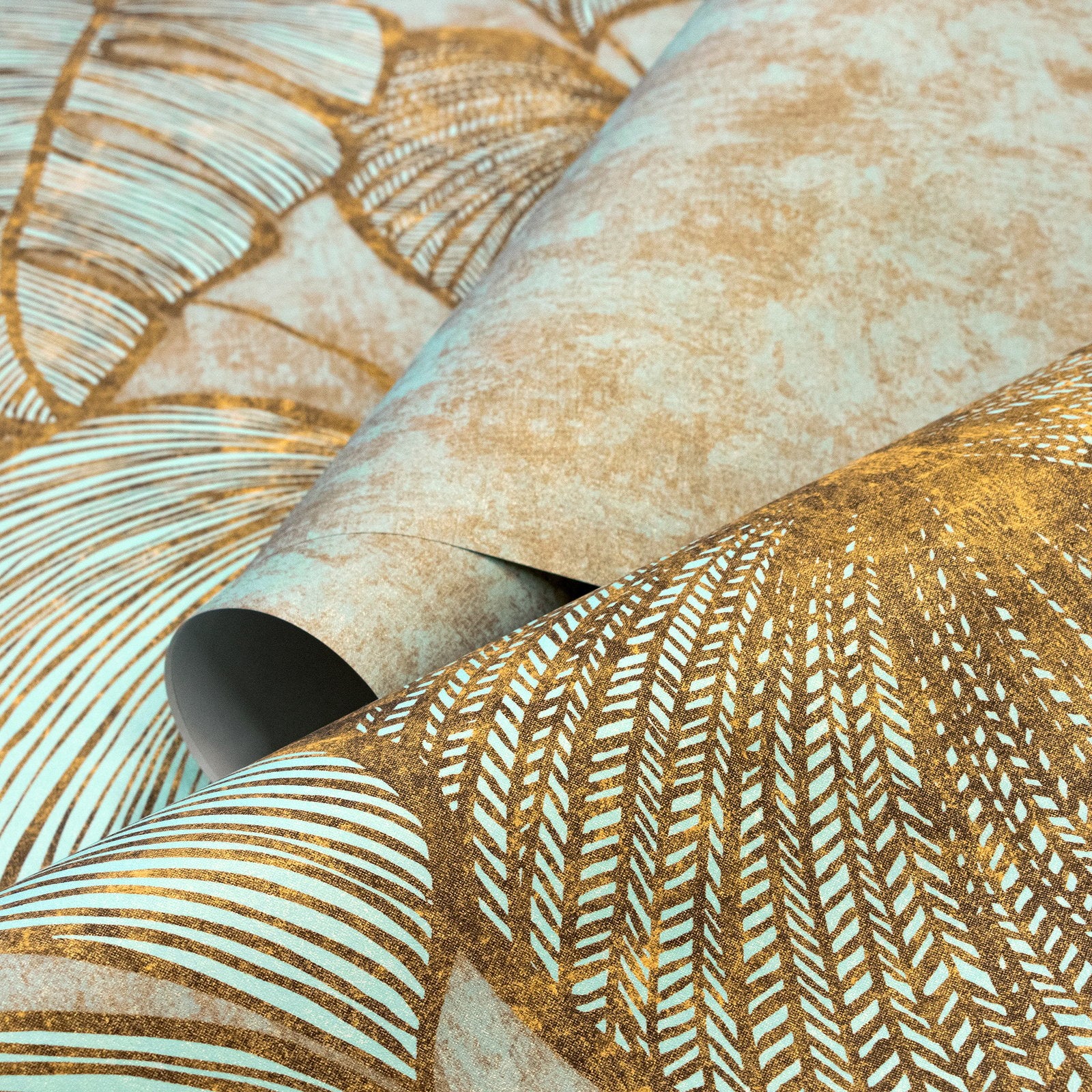 Monstera Twinwall mural in blue color - pattern number GH26981-23 - by Galerie in the Julie Feels Home collection