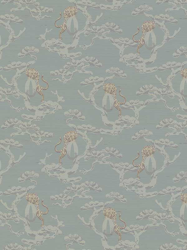 Sumatra wallpaper in light blue beige color - pattern number 9342 - by Armani Casa in the Graphic Elements collection