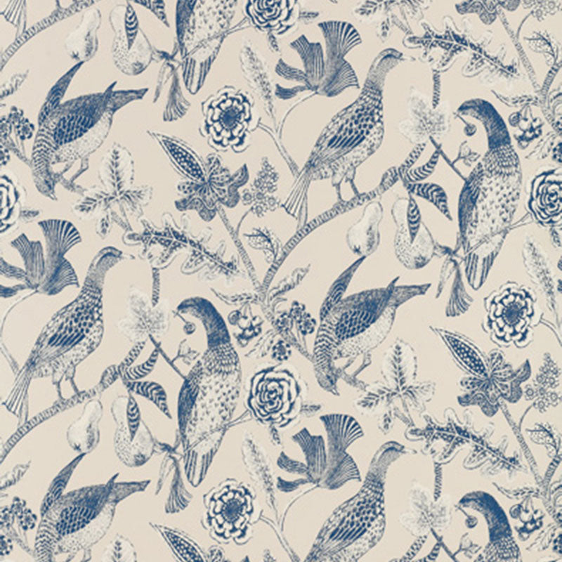 Katmandu wallpaper in navy color - pattern number 2700201 - by Schumacher in the Perennial Favorites collection