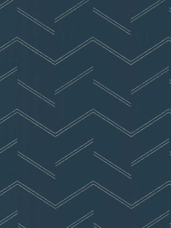 Aviator Abstract Chevron wallpaper in indigo color - pattern number 4178-4439 - by Warner in the Modern Expressions collection