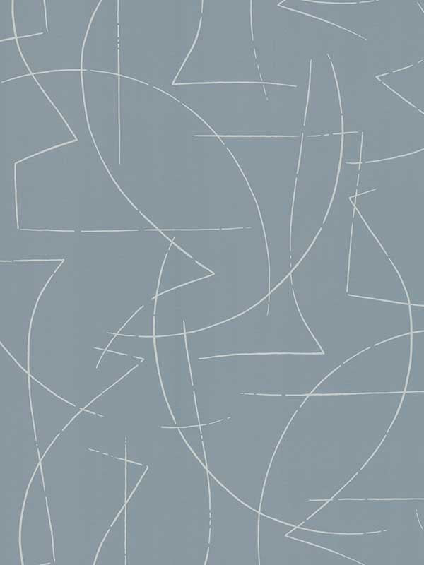 Enzo Abstract fabric in sky blue color - pattern number 4184-4903 - by Warner in the Infinity collection