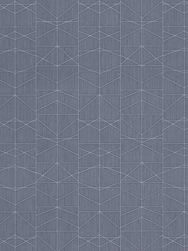 Braxton Geometric wallpaper in blue color - pattern number 4184-4920 - by Warner in the Infinity collection