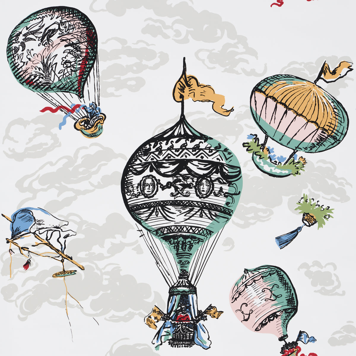 Balloons fabric in multi color - pattern number 2704320 - by Schumacher in the Exuberant Prints collection