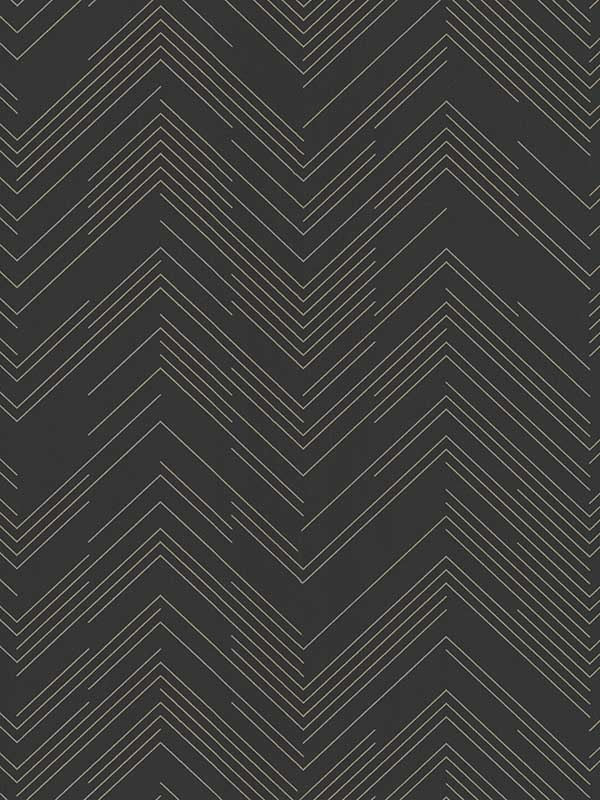 Kian Modern Chevron wallpaper in black color - pattern number 4184-4957 - by Warner in the Infinity collection