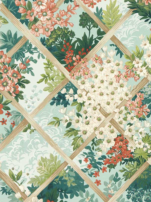 Maymont fabric in seaglass color - pattern number W0195/03.CAC.0 - by Clarke and Clarke in the Secret Garden Wallcoverings collection