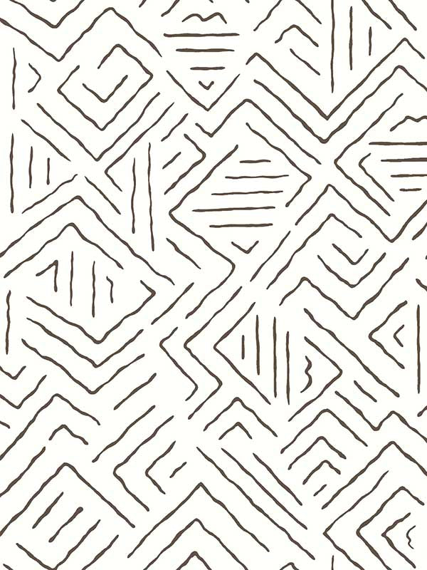 Sirih wallpaper in black color - pattern number AB3081 - by Antonina Vella in the Artifacts collection