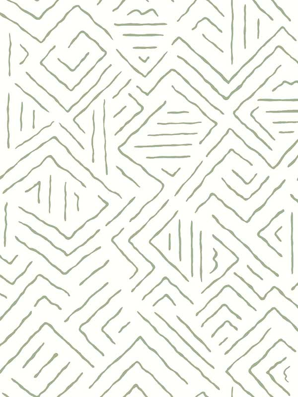 Sirih wallpaper in sage color - pattern number AB3082 - by Antonina Vella in the Artifacts collection