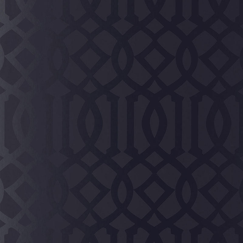 Imperial Trellis fabric in onyx gloss color - pattern number 2707215 - by Schumacher in the Avant Garde collection