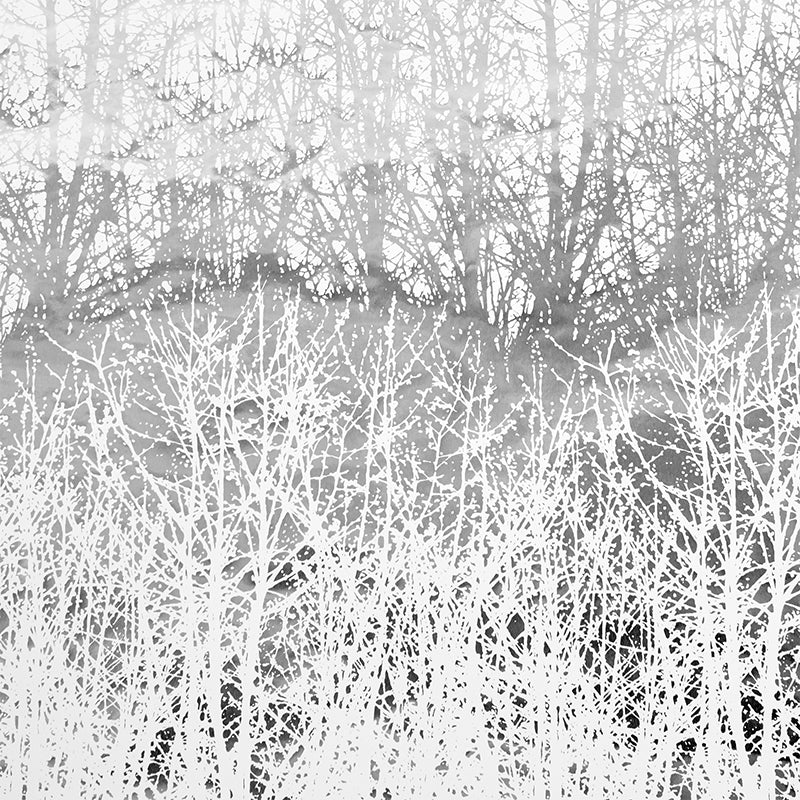 Birches fabric in silver color - pattern number 2707244 - by Schumacher in the Modern Nature collection