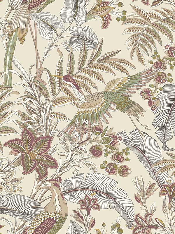 Heronwood fabric in mulberry color - pattern number AB3101 - by Antonina Vella in the Artifacts collection