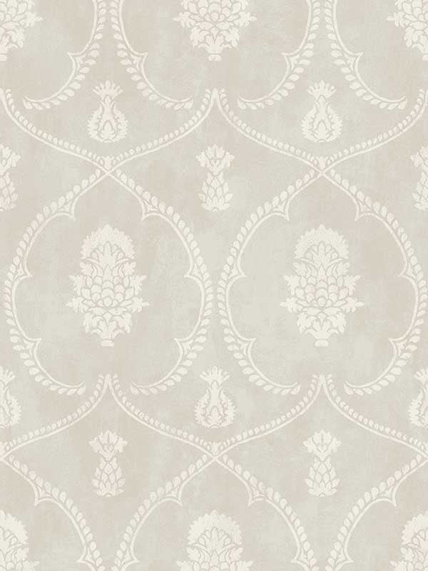 Royal Damask fabric in soft grey color - pattern number MX9642 - by Ronald Redding in the Astoria collection