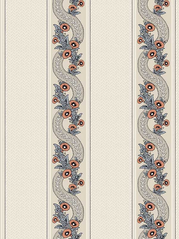 Abbeys Garland wallpaper in coral color - pattern number MX9696 - by Ronald Redding in the Astoria collection