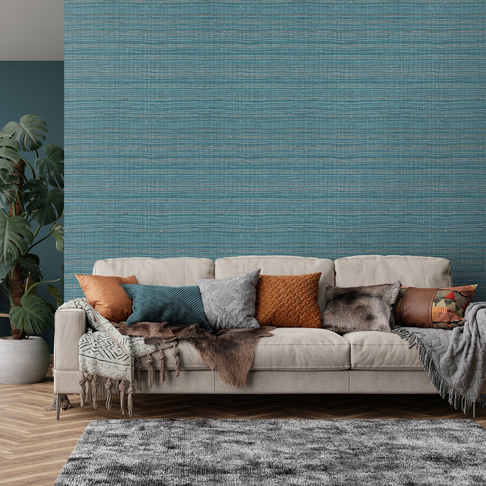 Wild Grass wallpaper in blue color - pattern number GH27099-23 - by Galerie in the Pepper collection