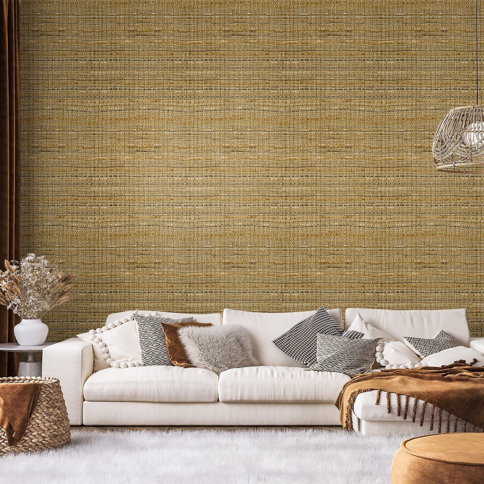 Wild Grass wallpaper in orange color - pattern number GH27101-23 - by Galerie in the Pepper collection
