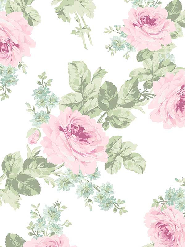 Royal Bouquet fabric in pink color - pattern number 125111 - by Graham and Brown in the Rachel Ashwell Shabby Chic Collection collection