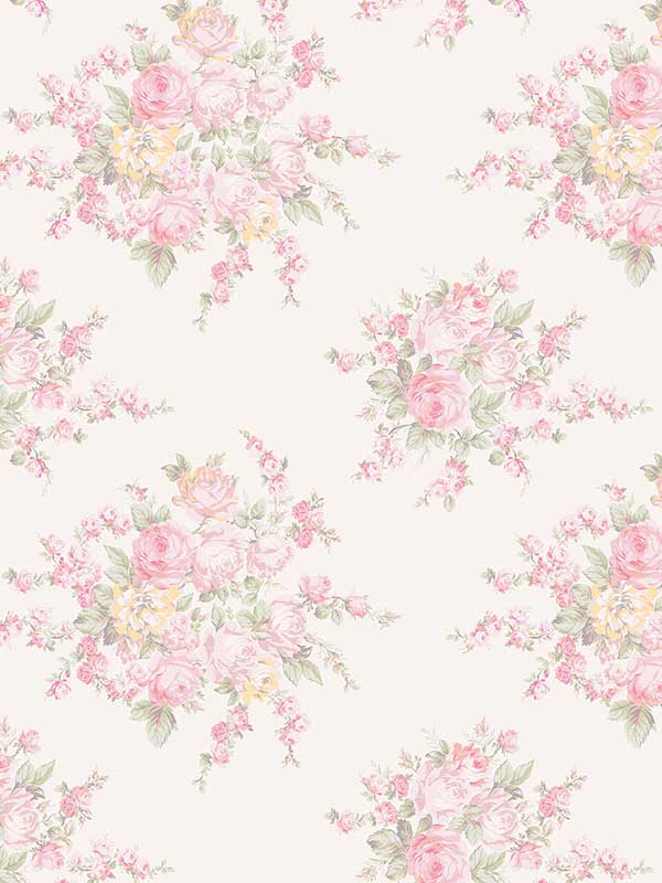 Rose Blossom wallpaper in pink color - pattern number 125135 - by Graham and Brown in the Rachel Ashwell Shabby Chic Collection collection