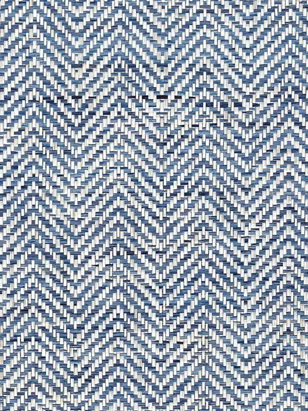 Saori Chevron wallpaper in marine blue color - pattern number WNR2125.WT.0 - by Winfield Thybony in the Natural Resources Vol. II collection