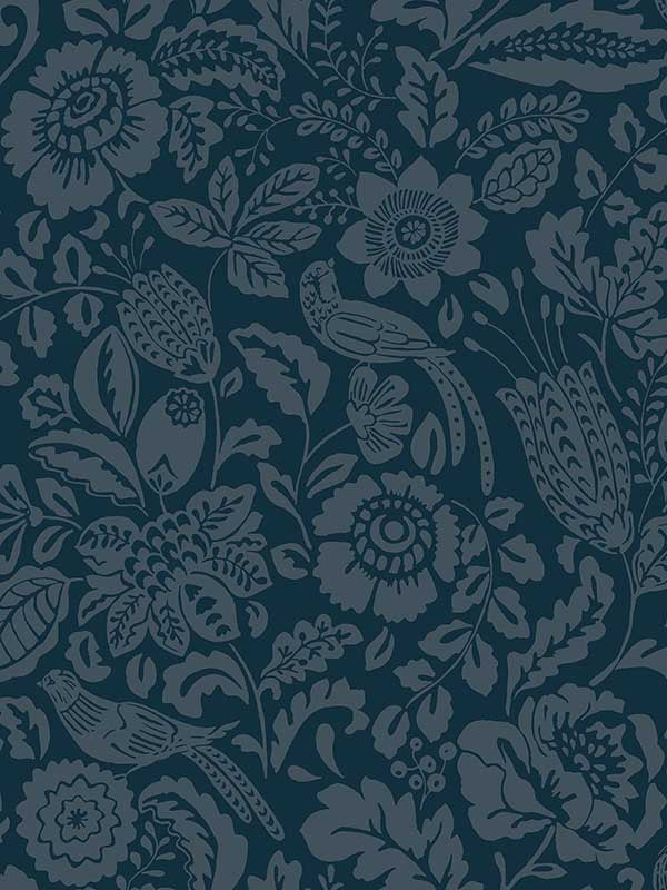 Marta Floral Trail fabric in navy color - pattern number 4147-27360 - by A Street Prints in the Haberdashery collection