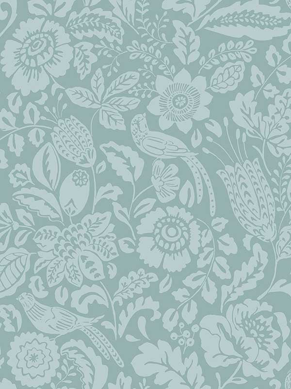 Marta Floral Trail fabric in teal color - pattern number 4147-27363 - by A Street Prints in the Haberdashery collection
