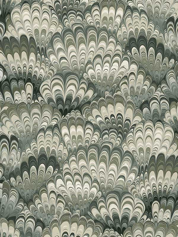 Octavia Marbled Ink fabric in dark green color - pattern number 4147-27377 - by A Street Prints in the Haberdashery collection
