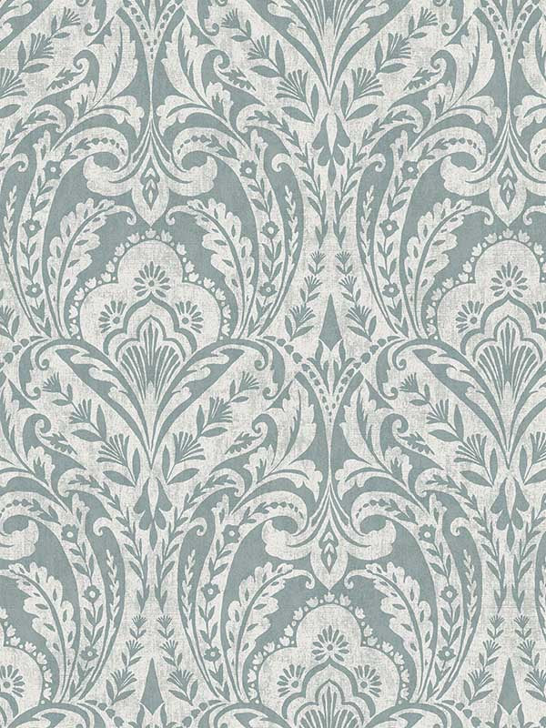 Berkshire Damask fabric in denim color - pattern number 4147-27380 - by A Street Prints in the Haberdashery collection