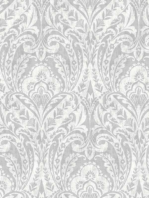 Berkshire Damask fabric in grey color - pattern number 4147-27381 - by A Street Prints in the Haberdashery collection