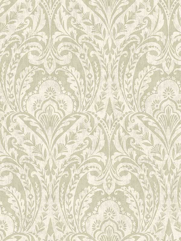 Berkshire Damask fabric in beige color - pattern number 4147-27382 - by A Street Prints in the Haberdashery collection