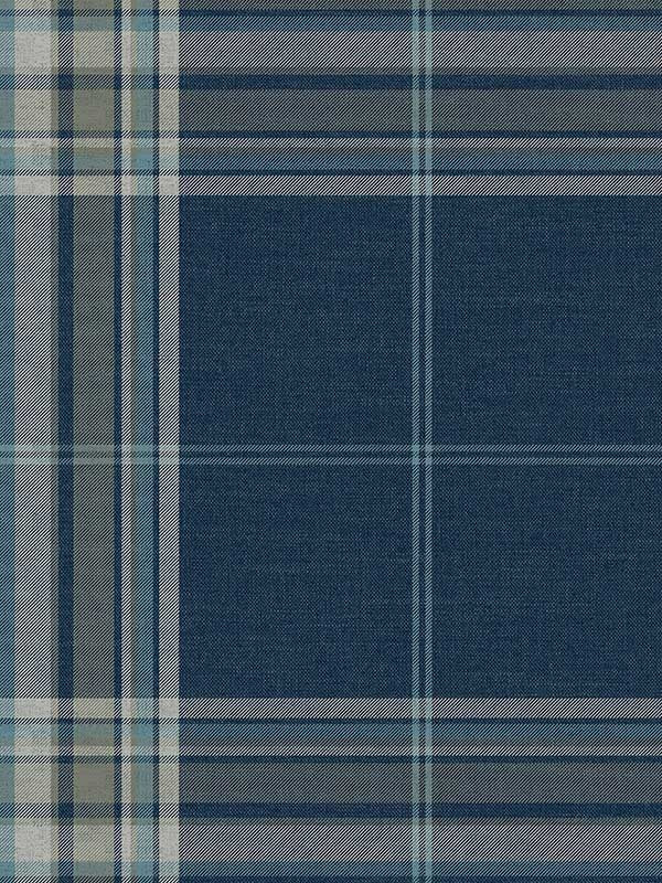 Westley Plaid wallpaper in navy color - pattern number 4147-27386 - by A Street Prints in the Haberdashery collection