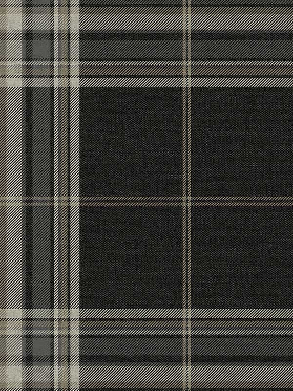 Westley Plaid wallpaper in black color - pattern number 4147-27388 - by A Street Prints in the Haberdashery collection