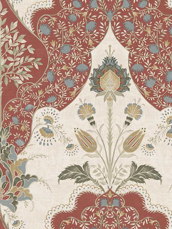Auden Floral Grandeur wallpaper in ruby color - pattern number 4147-27390 - by A Street Prints in the Haberdashery collection