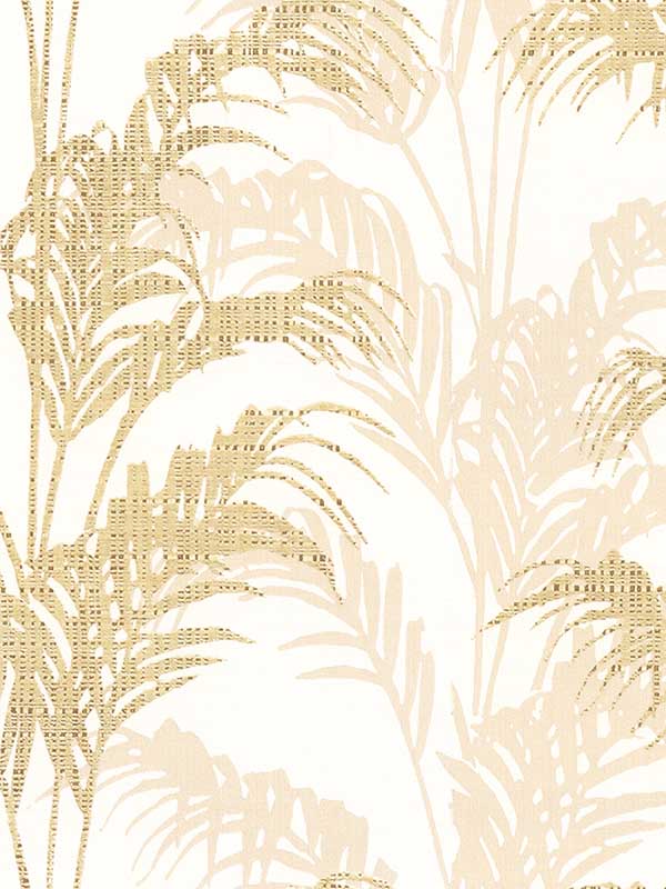 Rattan Palm wallpaper in gold color - pattern number 4168-17739 - by Advantage in the Kitchen and Bath 2 collection
